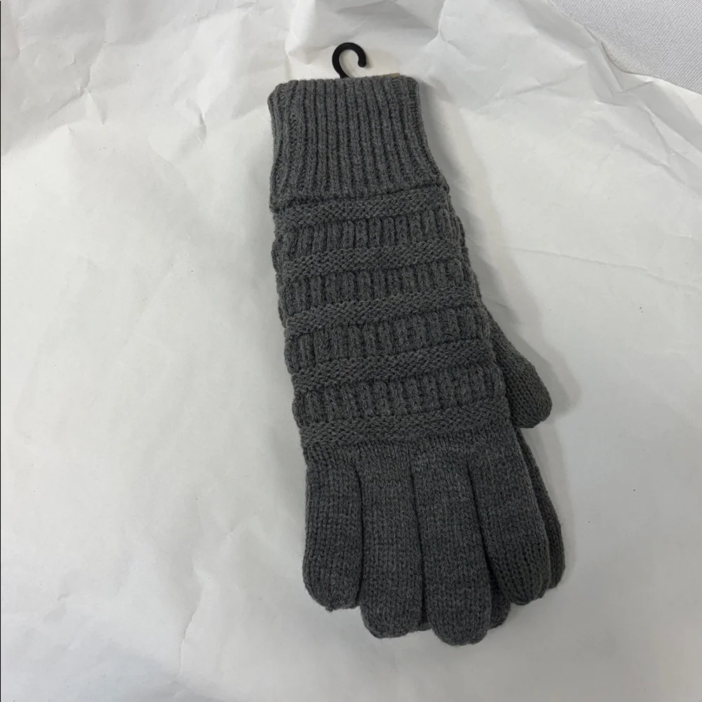 C.C Exclusives slate Gray smart tips Touchscreen compatible leather palm Gloves
